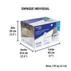 Luminario suburbano con foco LED 50W 6500K y sensor de luz 7
