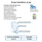 Calentador instantáneo, 13L, 3 servicios, gas natural, FOSET 4