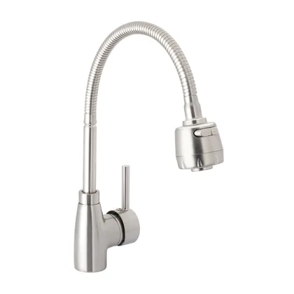 Monomando para fregadero con cuello flexible, satín, TÚBIG