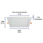 Luminario LED plafón 18W 3000K ultradelgado cuadrado VOLTECK 3