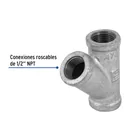 Yee sencilla 1/2' acero galvanizado, FOSET 2