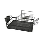 Escurridor negro de acero con 2 niveles para trastes, grande 1