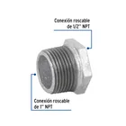 Reducción bushing acero galvanizado 1'x1/2', FOSET 2