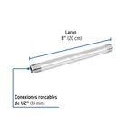 Niple de acero galvanizado 1/2' x 8', FOSET 2
