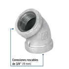 Codo 45° acero galvanizado de 3/4', FOSET 2