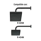 Brazo recto con chapetón para regadera, 30 cm, negro mate 2