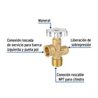 Válvula para cilindros de gas LP hasta 45 kg, FOSET 2