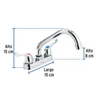 Mezcladora 4' para lavabo, tubular, manerales palanca 2