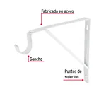 Ménsula reforzada blanca 11 x 12', con gancho, FIERO 2