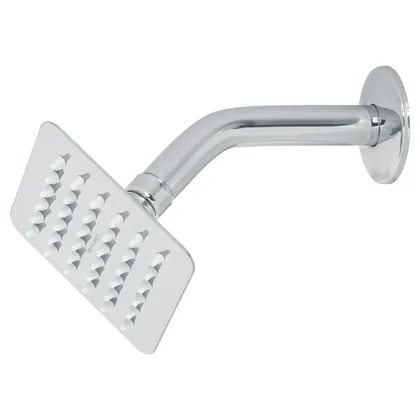 Regadera cuadrada 4', acero inox, con brazo, cromo, TÚBIG
