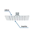 Regadera cuadrada 6', acero inox, sin brazo, cromo, TÚBIG 2