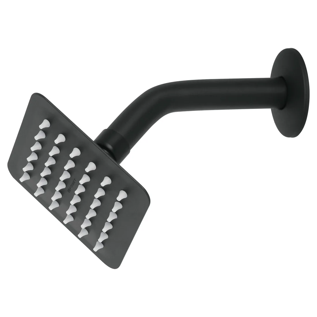Regadera cuadrada 4', acero inox, con brazo, negro, TÚBIG