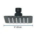 Regadera cuadrada 4', acero inox, sin brazo, negro, TÚBIG 3
