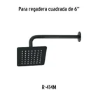 Regadera cuadrada 6', acero inox, sin brazo, negro, TÚBIG 5