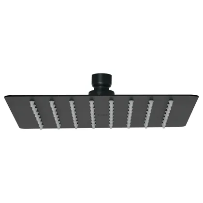 Regadera cuadrada 8', acero inox, sin brazo, negro, TÚBIG