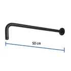 Brazo recto 50 cm con chapetón para regadera, negro mate 3