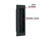 Jaladera de embutir rectangular, negro mate, HERMEX 2
