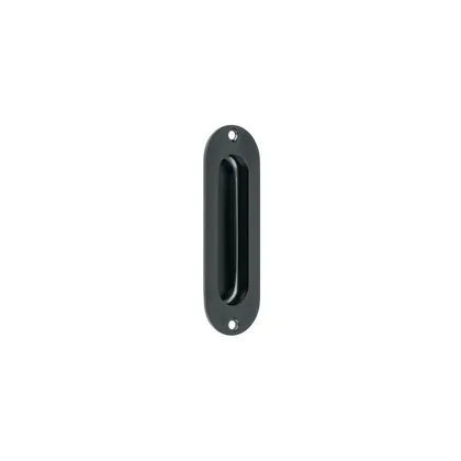 Jaladera de embutir ovalada, negro mate, HERMEX