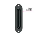 Jaladera de embutir ovalada, negro mate, HERMEX 2