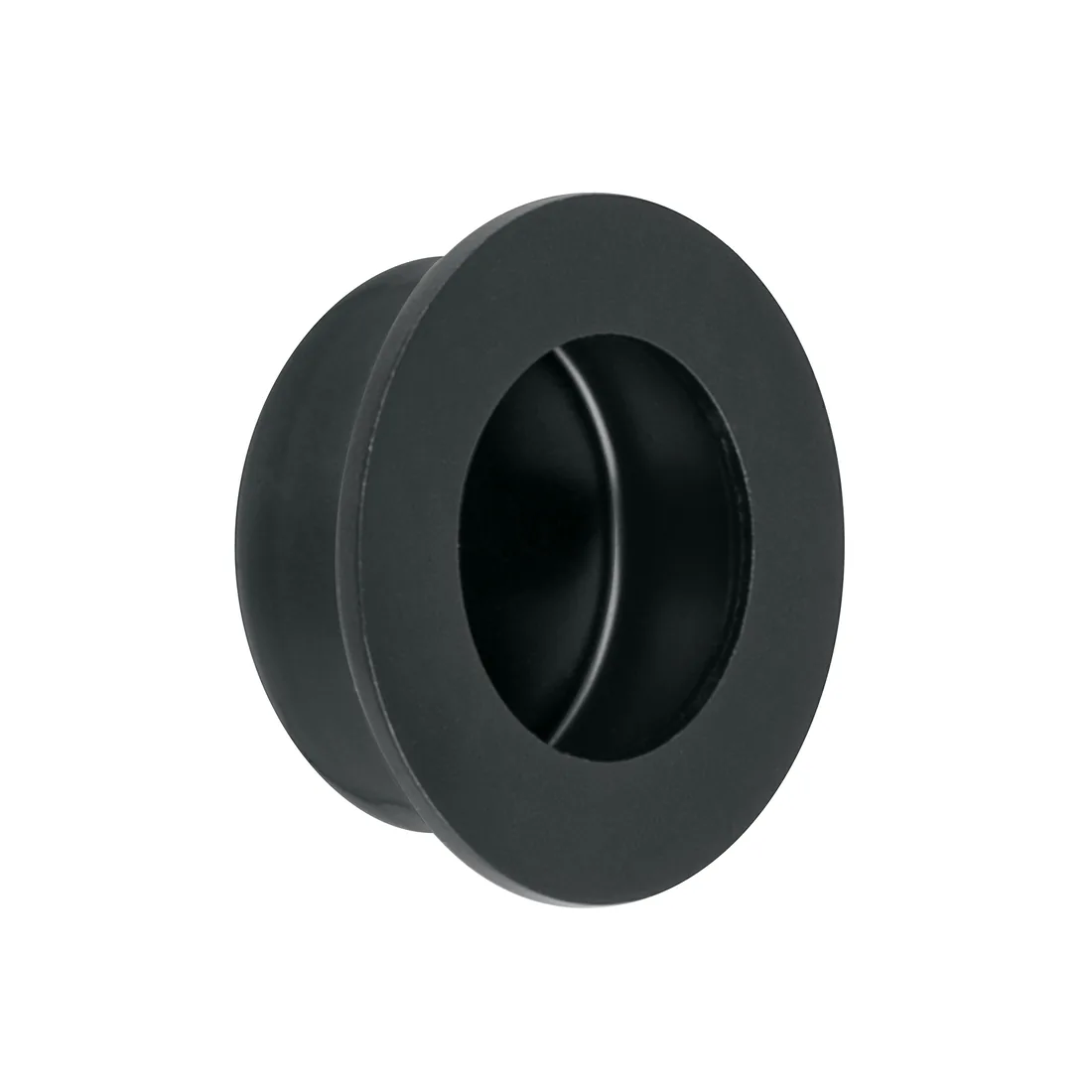 Jaladera de embutir circular No. 2, negro mate, HERMEX