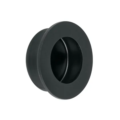 Jaladera de embutir circular No. 2, negro mate, HERMEX