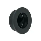 Jaladera de embutir circular No. 2, negro mate, HERMEX 1