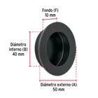 Jaladera de embutir circular No. 4, negro mate, HERMEX 3