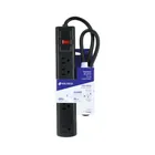Multicontacto 14 AWG 6 ent., sup. de picos 450 joules, negro 4