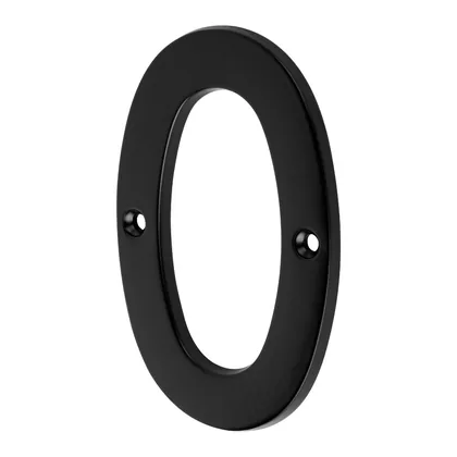 Número 0 de latón sólido 4', negro, HERMEX