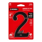 Número 2 de latón sólido 4', negro, HERMEX 4