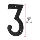 Número 3 de latón sólido 4', negro, HERMEX 3