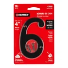 Número 6 de latón sólido 4', negro, HERMEX 4