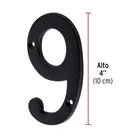 Número 9 de latón sólido 4', negro, HERMEX 2