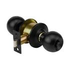 Cerradura pomo, negro, esfera, baño, HERMEX 1