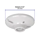 Portalámpara de porcelana, 4-1/2', redonda, a granel VOLTECK 3