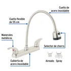 Mezcladora 8' p/fregadero, flexible, palanca, satín, AQUA 2