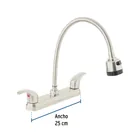 Mezcladora 8' p/fregadero, flexible, palanca, satín, AQUA 4