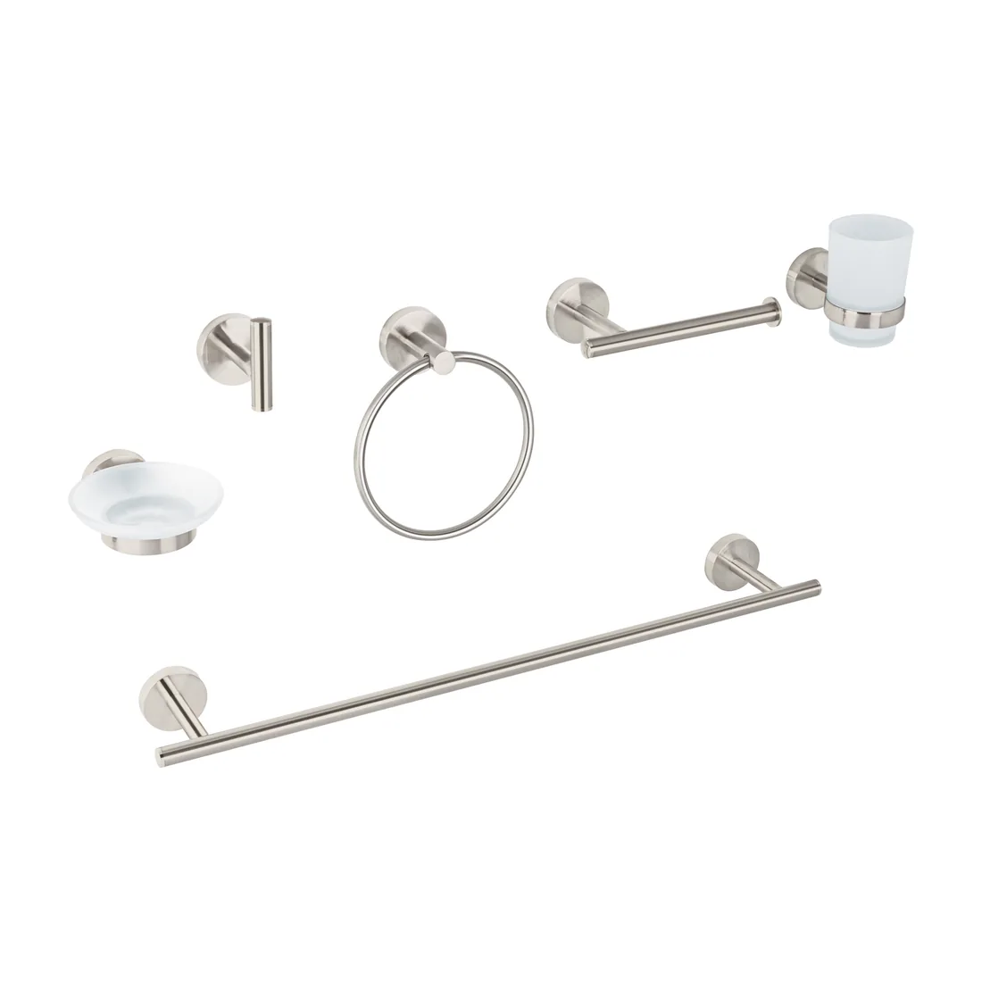Juego de 6 accesorios para baño acabado satín, FOSET TÚBIG