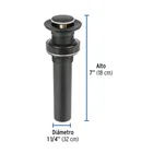 Contra para lavabo, sin rebosadero, sistema push, negro 3