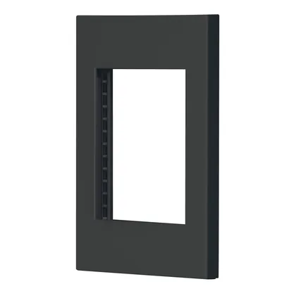 Placa 1 ventana, 3 módulos, línea Española, color negro