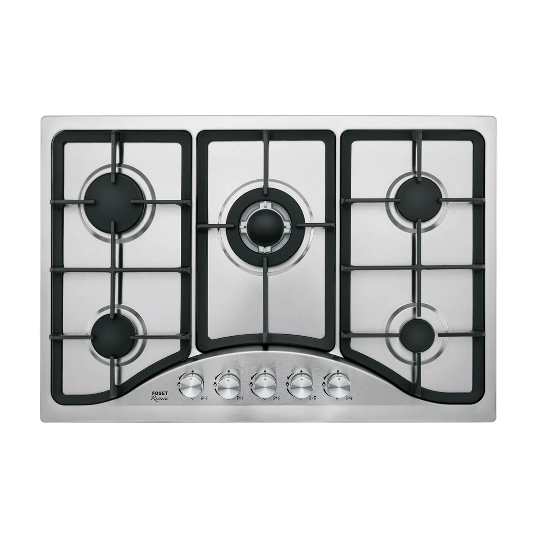 Parrilla gas empotrable 75cm, 5 quem, acero inox, RIVIERA