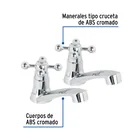 Juego llaves individuales lavabo, ABS, cruceta, BASIC 2