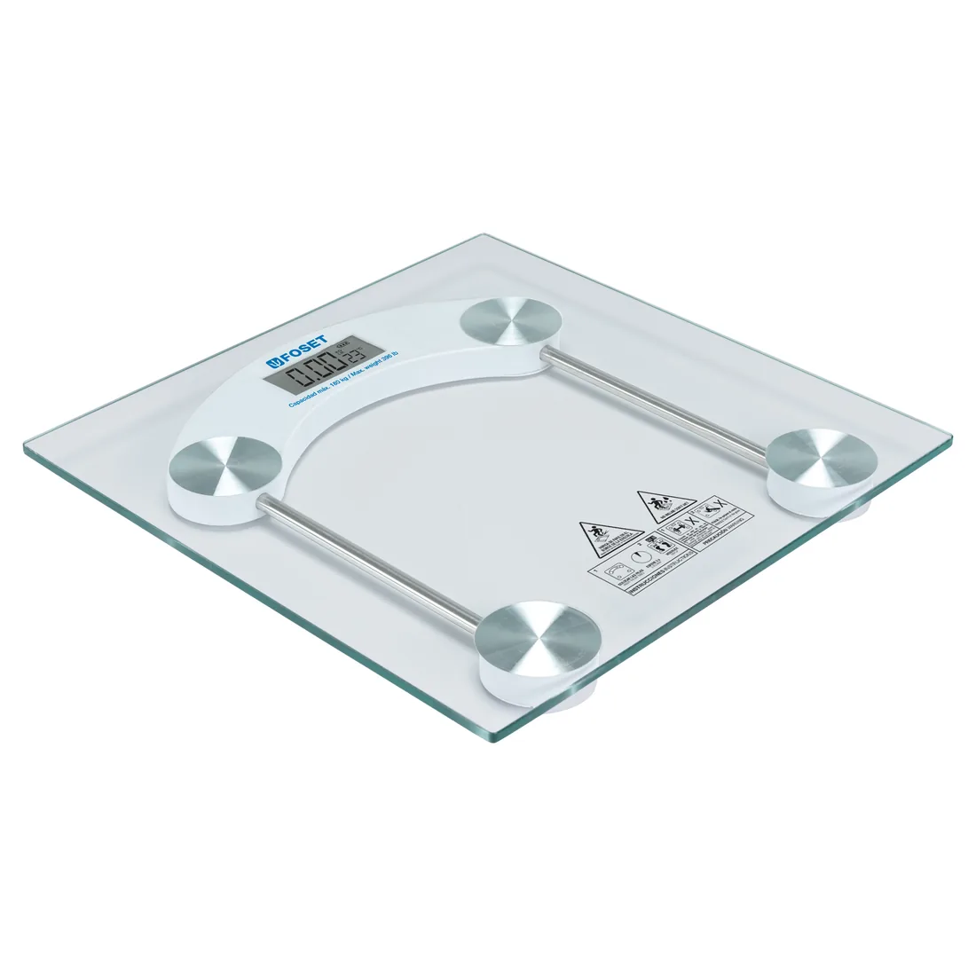 Báscula digital para baño 180 kg, transparente, FOSET BASIC