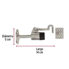 Tope con gancho para puerta, cromo satinado, HERMEX 4