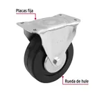 Rodaja hule 6', placa fija con balero, carga 150 kg, FIERO 2