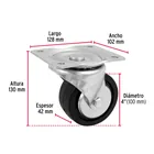Rodaja hule 4', placa giratoria c/balero, carga 100kg, FIERO 3