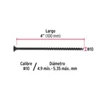 100 pijas #10 x 4'cabeza plana phillips multiusos 3