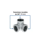 Codo rincón acero galvanizado de 3/4', FOSET 2