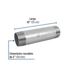 Niple de acero galvanizado 2 x 10', FOSET 2