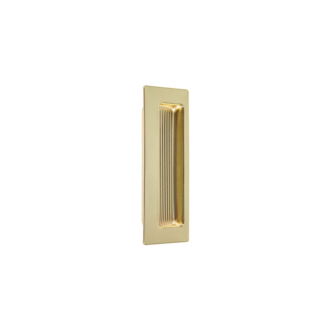 Jaladera de embutir rectangular, latón brillante, HERMEX
